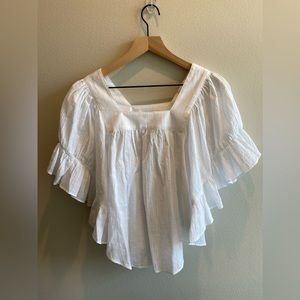 MadeWell White Flutter Tunic
